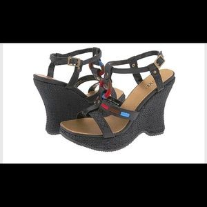 NWOB - RSVP Roba Leather Wedge Sandals